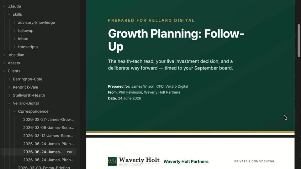 The finished branded client document